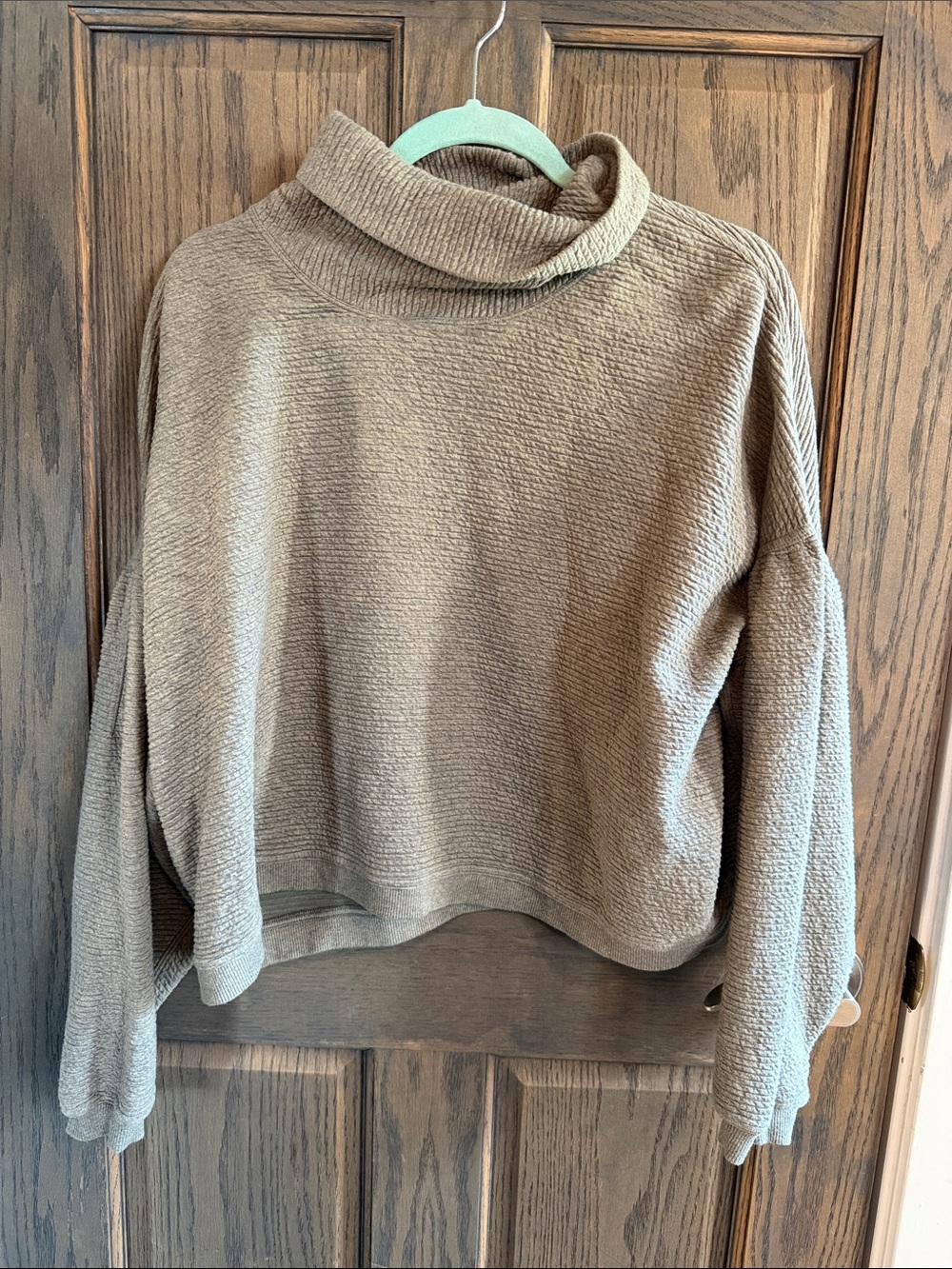 lululemon athletica Cropped Funnelneck Sweater in Beige Taupe